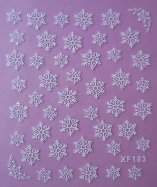 white 3D snowflake design Water Transfer Nails Art Sticker decals lady women manicure tools Nail Wraps Decals