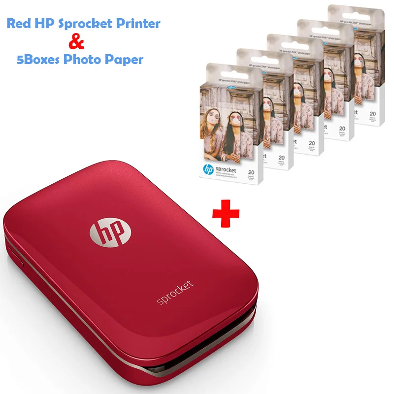 Hp Sprocket портативный фотопринтер для 5*7,6 см(2x3-дюймов) липкая Zink фотобумага легко печатать фотографии в социальных сетях - Цвет: Mixed 8