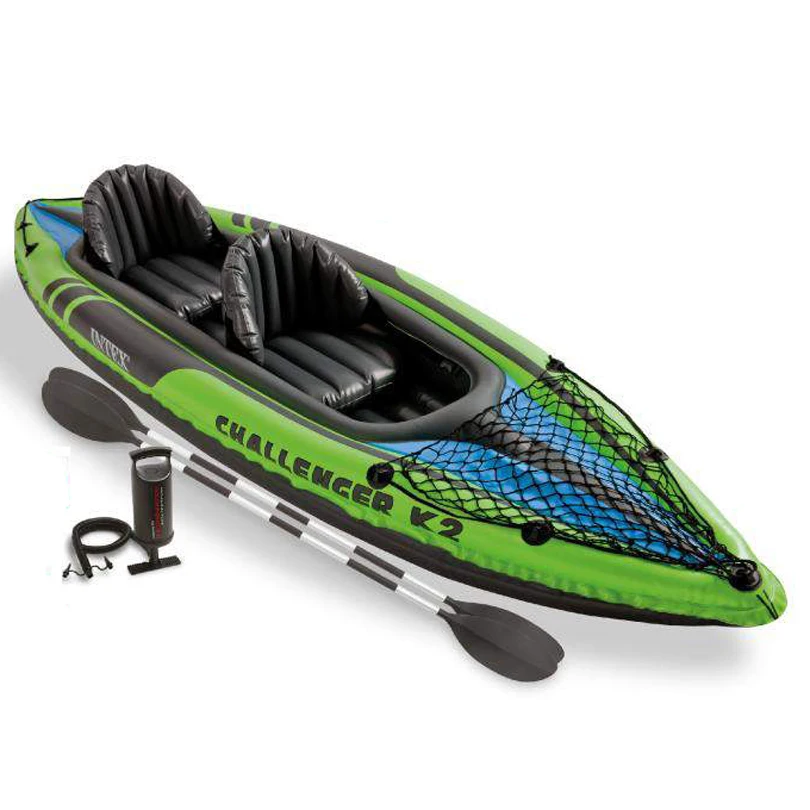 Intex Explorer K2 Kayak 2 Person Inflatable Kayak Set with Aluminum Paddles and Air Pump 68306