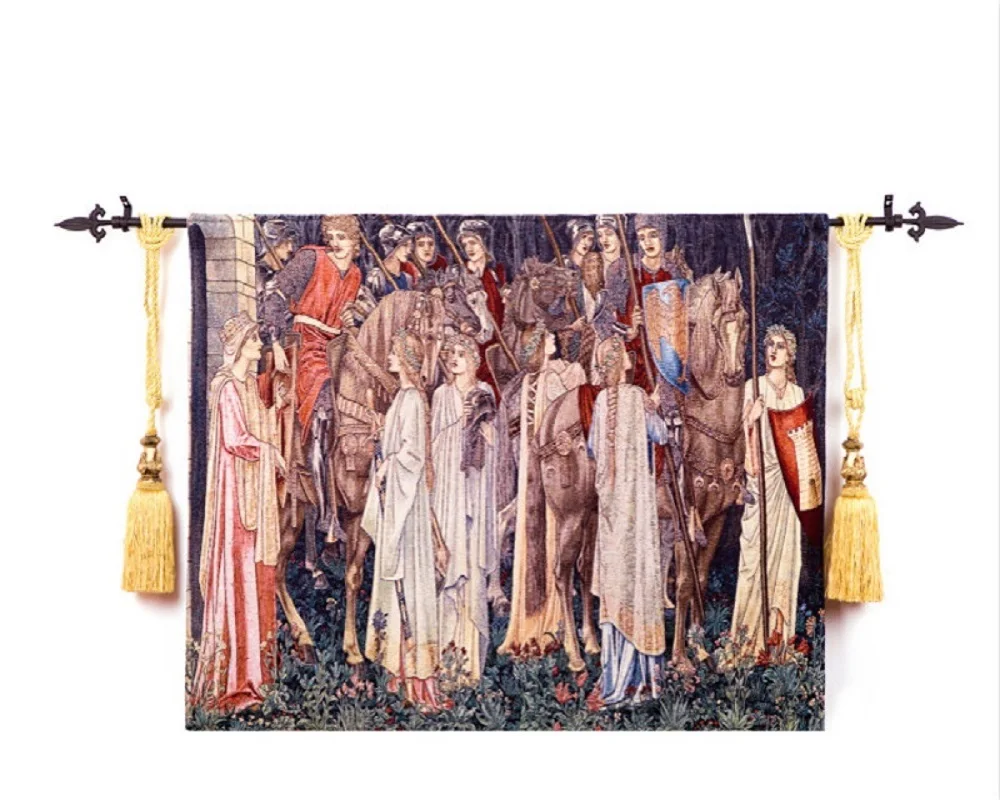 140 * 100cm William Morris Sveti grail vojni vitez starinski bombažni tkanini slika za notranjo dekoracijo stenske obloge tapiserija ST-55