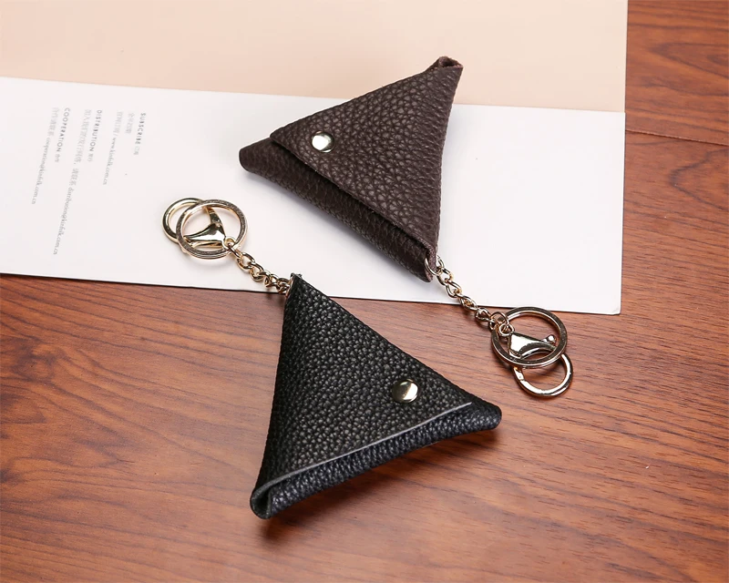 Новый первый Слои теплые классические простые Треугольники монетница ручной работы практические Cool Личность Натуральная кожа мини сумка