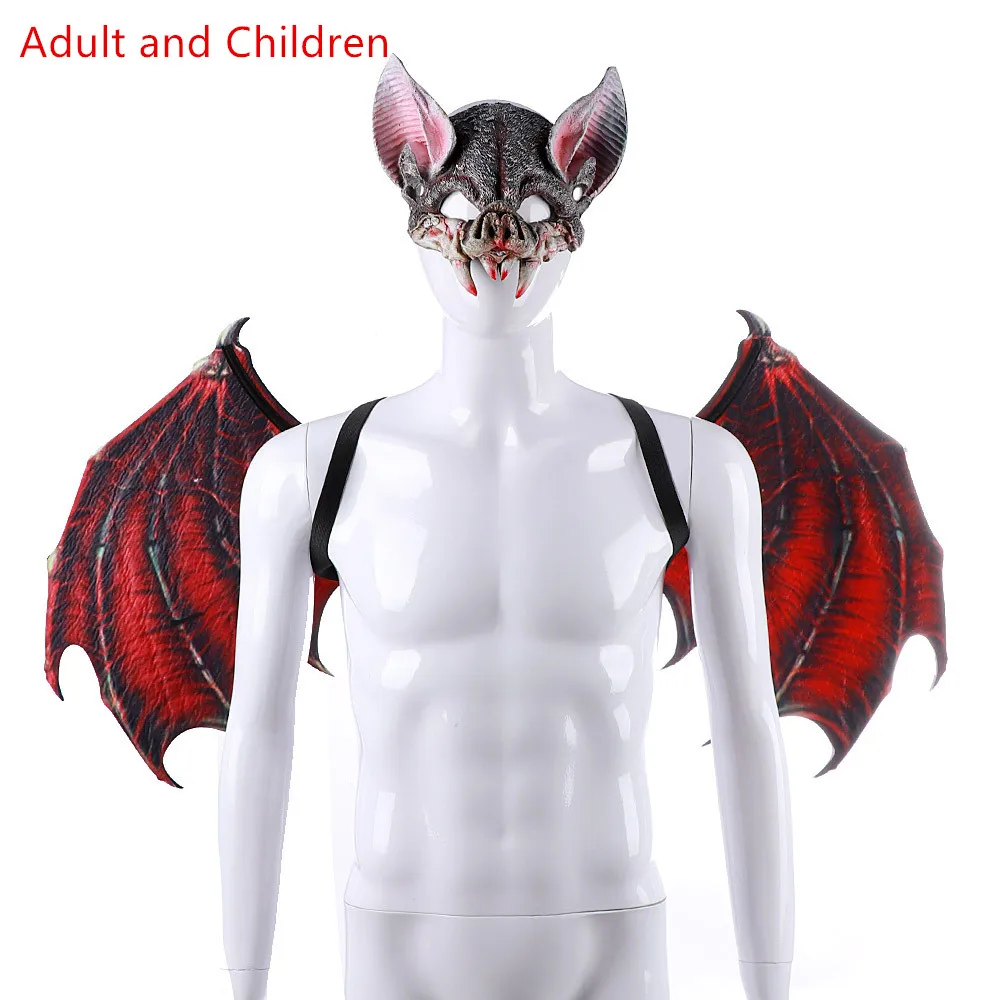 

Batrider Party red Suit Masquerade Props Felt Children's day costume Vampire Bat Cosplay Costume Anime Devil Halloween Wings