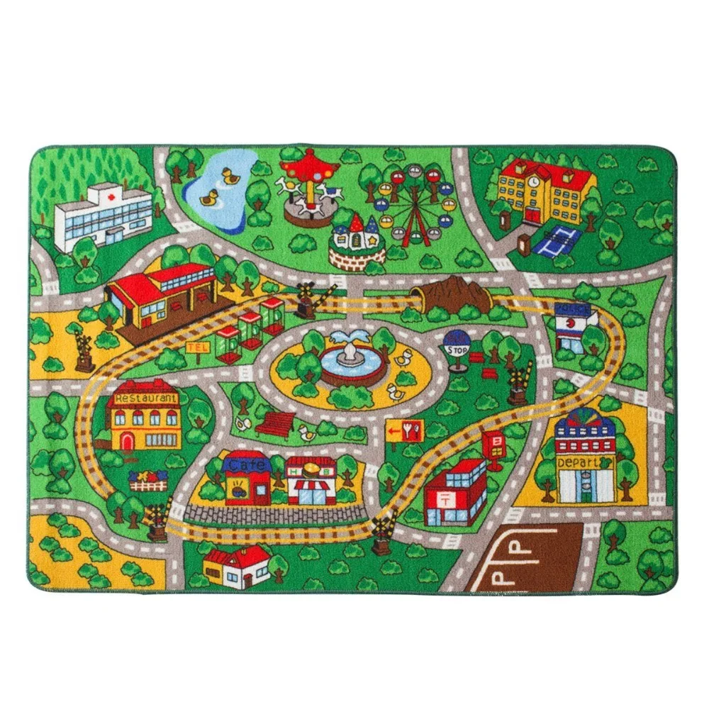Educational Carpets Kids Room City Center Street Map Carpet For