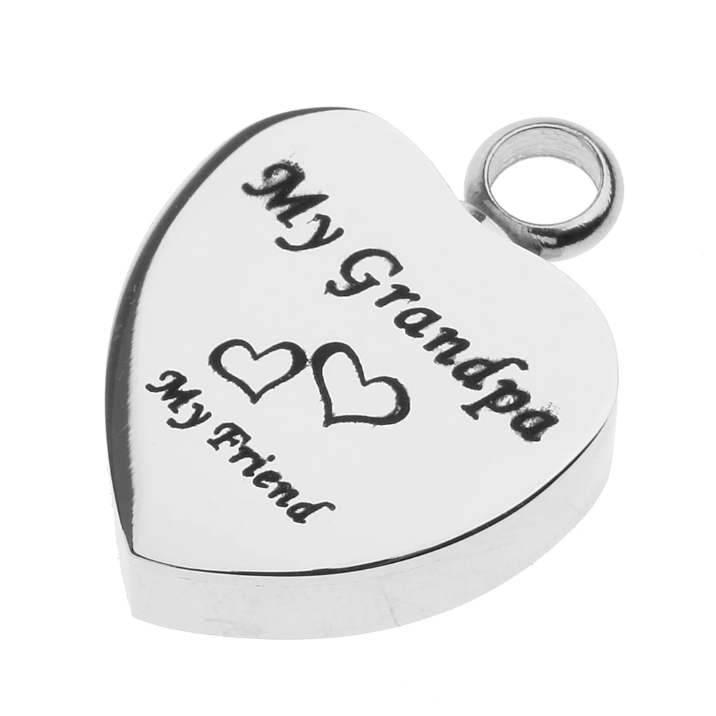 Stainless Steel Cremation My Friend Heart Urn Pendant Keepsake Memorial Charms Jewelry Fit Pendant