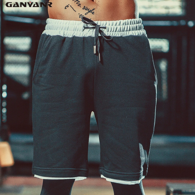 

GANYANR Brand Running Shorts Men Gym Sports Marathon Basketball Solid Quick Dry Gay Sexy 2017 Pouch Crossfit Tennis Fitness