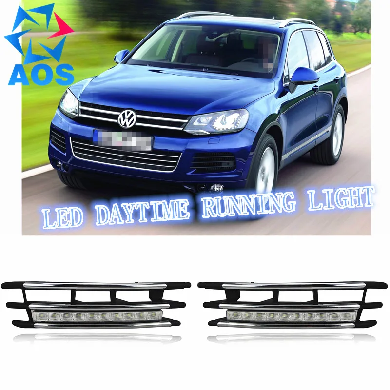 2 шт./компл. светодиодный автомобиль DRL дневные ходовые огни для Volkswagen VW Touareg 2012 2013