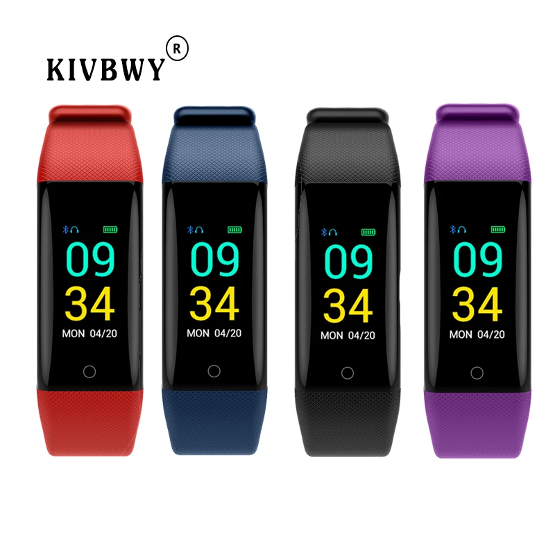 

kivbwy Smart Band Color Screen Bracelet Watch Waterproof IP68 Pedometer Sport Heart Rate Monitor Bracelet Tracker for Android