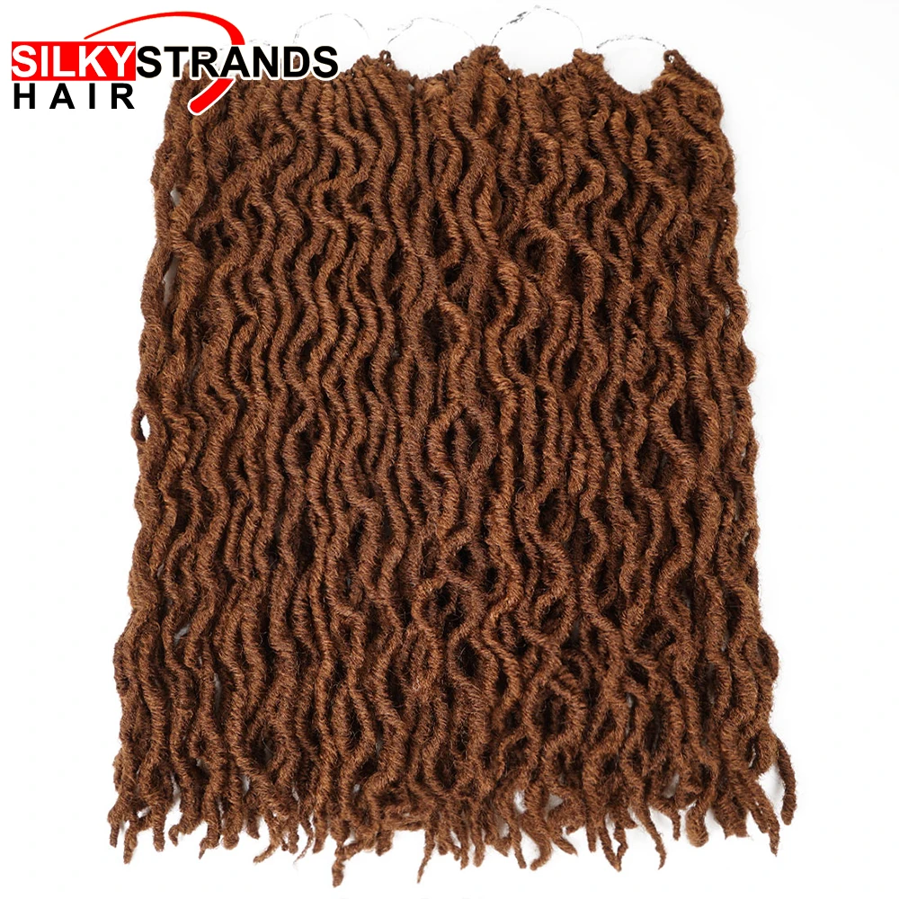 Ombre Faux Locs Curly Crochet Hair 20inch 24 strands/pack Dread Locks Synthetic Crochet Braids Hair Extensions