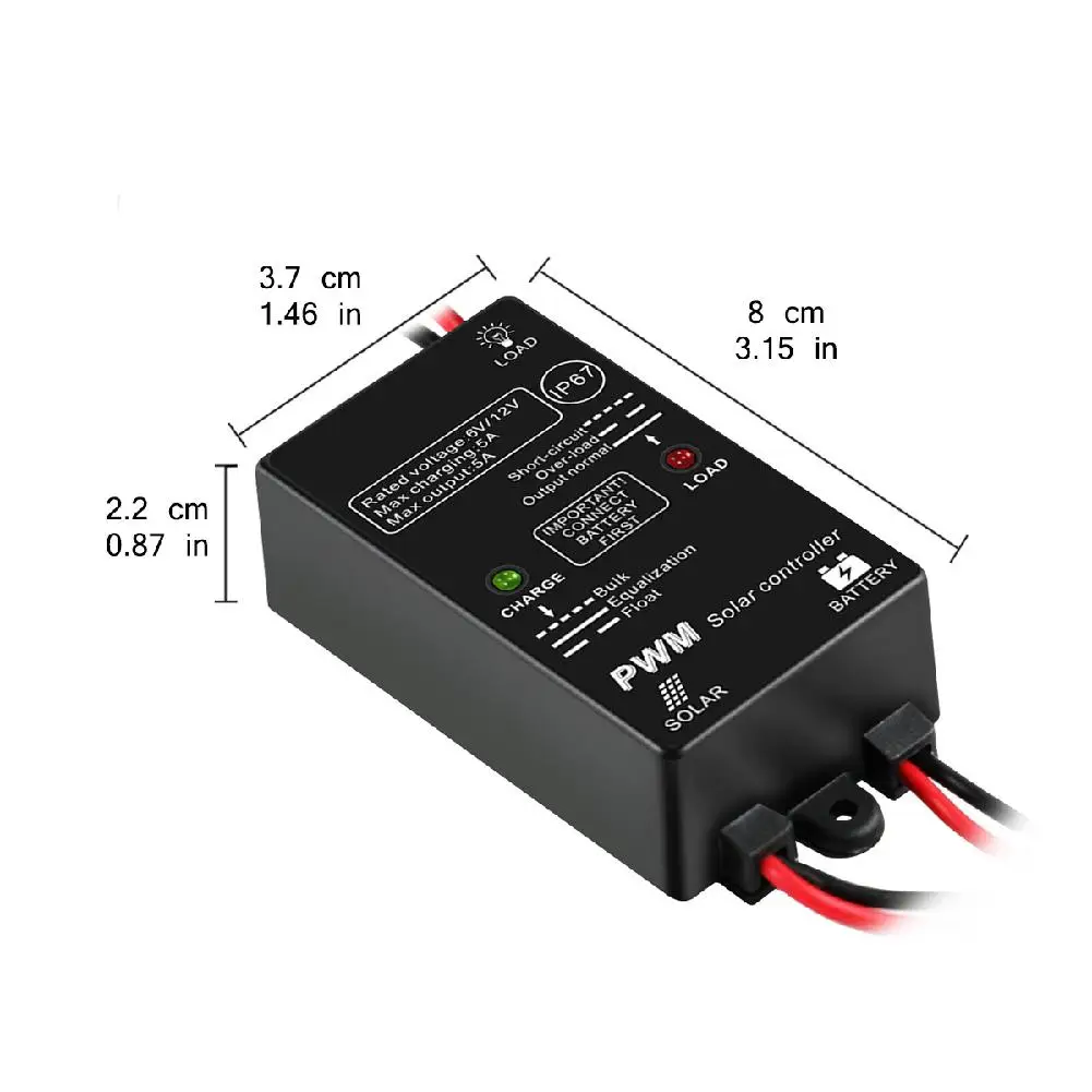 Adeeing 5A 12V IP67 Водонепроницаемый Контроллер заряда для дома мини солнечной энергии