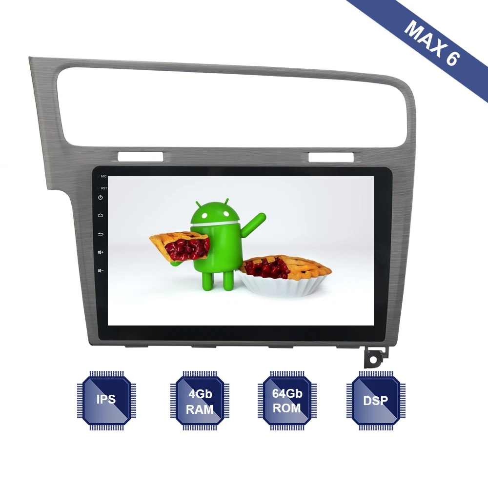 Android 9,0 Автомагнитола 2 Din gps Navi для Volkswagen Golf 7 2013 PX6 DSP ips экран 4 Гб+ 64 Гб RDS wifi