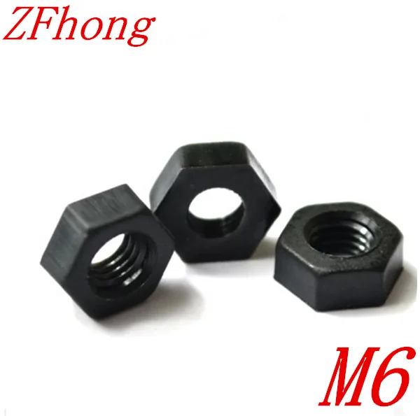 100PCS M6 Black Nylon Plastic Hex Nut | Обустройство дома