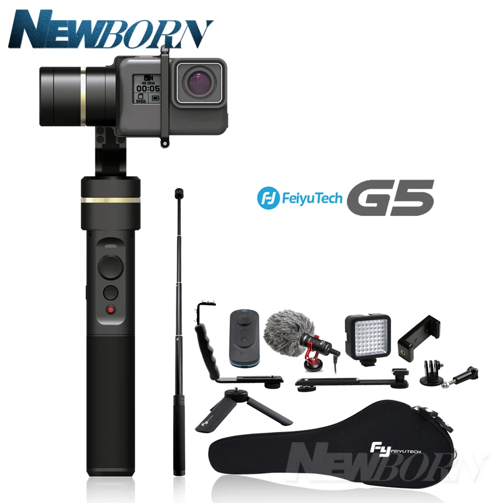 

FEIYU G5 3-Axis Omnidirectional Hand - Held Stabilizer PTZ for GoPro HERO 6 5 4 Xiaomi yi 4 k SJ AEE Action APP Control Camera