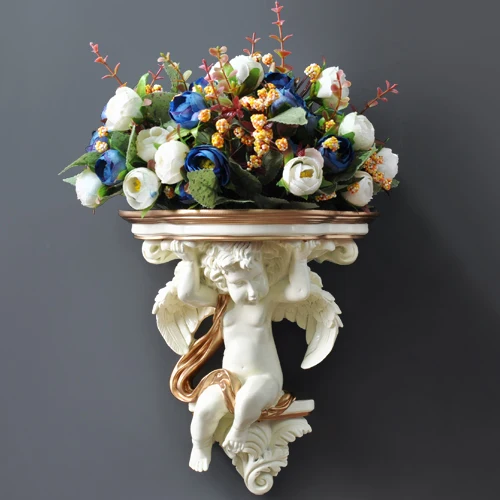 Декоративные искусственные цветы на стену для дома, настенная полка, декоративная настенная ваза - Цвет: A-5