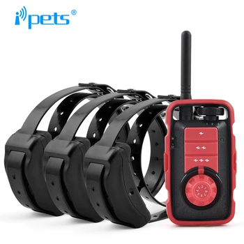 

Ipets PET610-3 New Arrived 800M Remote Vibration Electric Shock Waterproof And Rechargeable Dog Training Collar For 3 Dogs