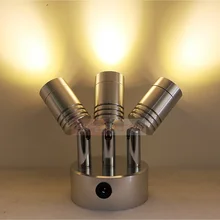 Дистанционное управление Светодиодный прожектор лампы зарядки магазин одежды ювелирный шкаф спальня гостиная креативный 3 головные огни ZA