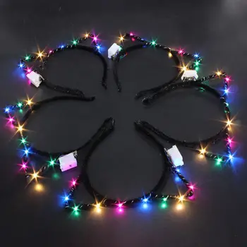 

Cat Ears LED Coloured Lights Hair Hoop Flashing Glow Headband Crown Heart Light Up Hairbands Hair Accessories Glow Party Supplie