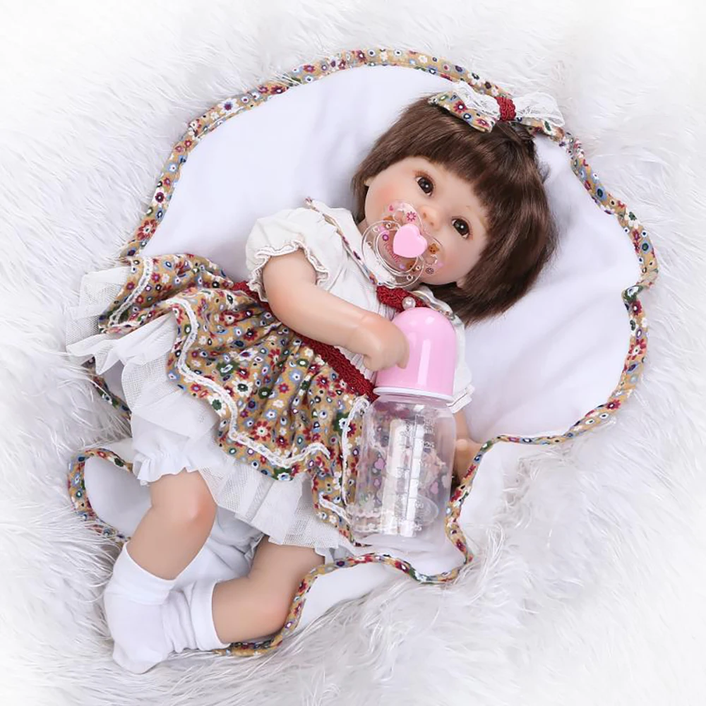 40 см slicon reborn baby doll игрушка реалистичный игровой дом игрушки для сна маленьких