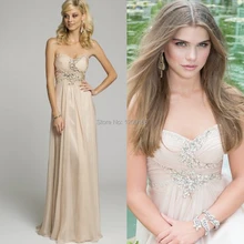 Free Shipping Sexy Cheap Chiffon Dress For Wedding Beaded Rhinestones Long Coral Bridesmaid Dresses 2015