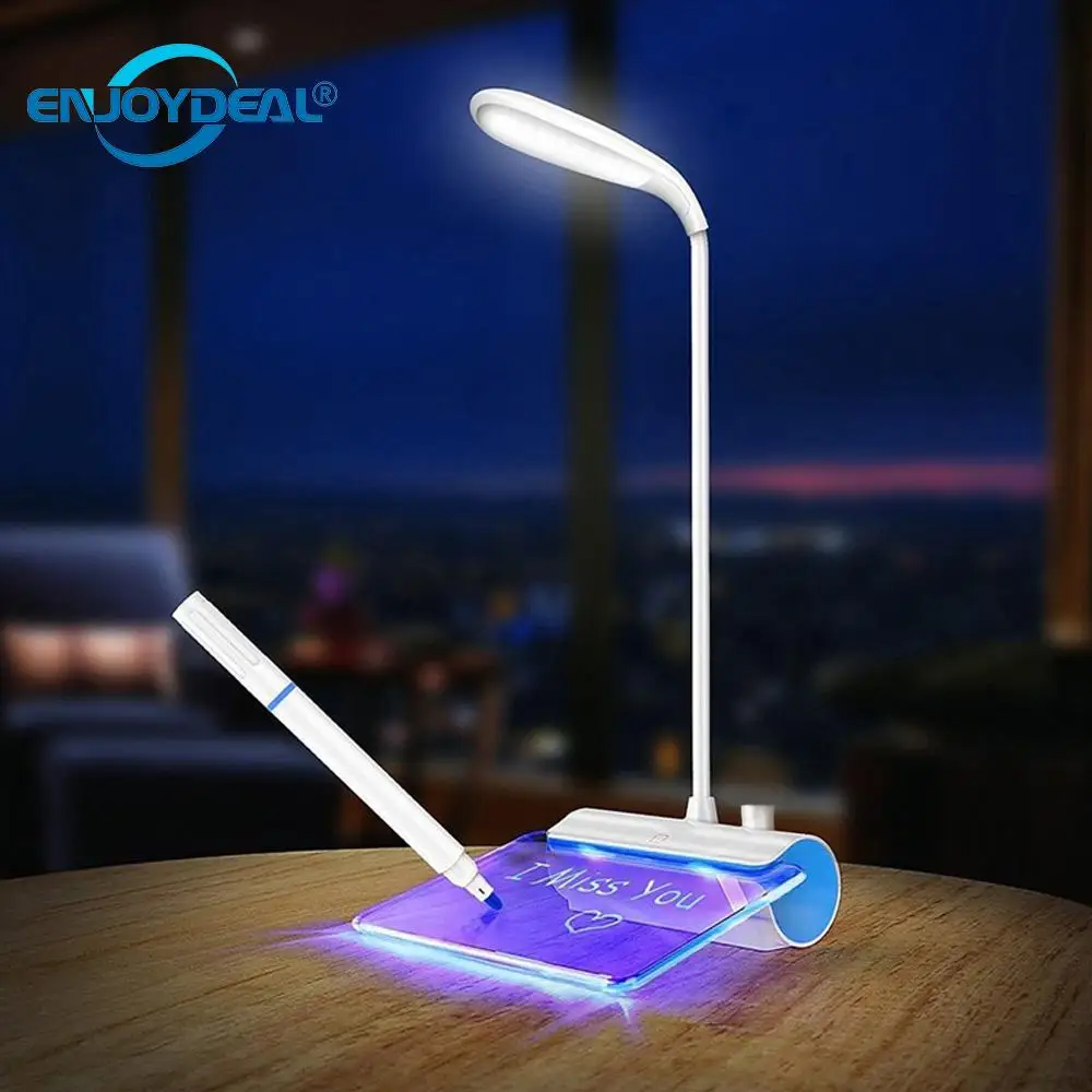 

3 Mode Adjustable USB Rechargeable LED Desk Lamp Touch Switch Message Table Lamp Reading Light For Home Office