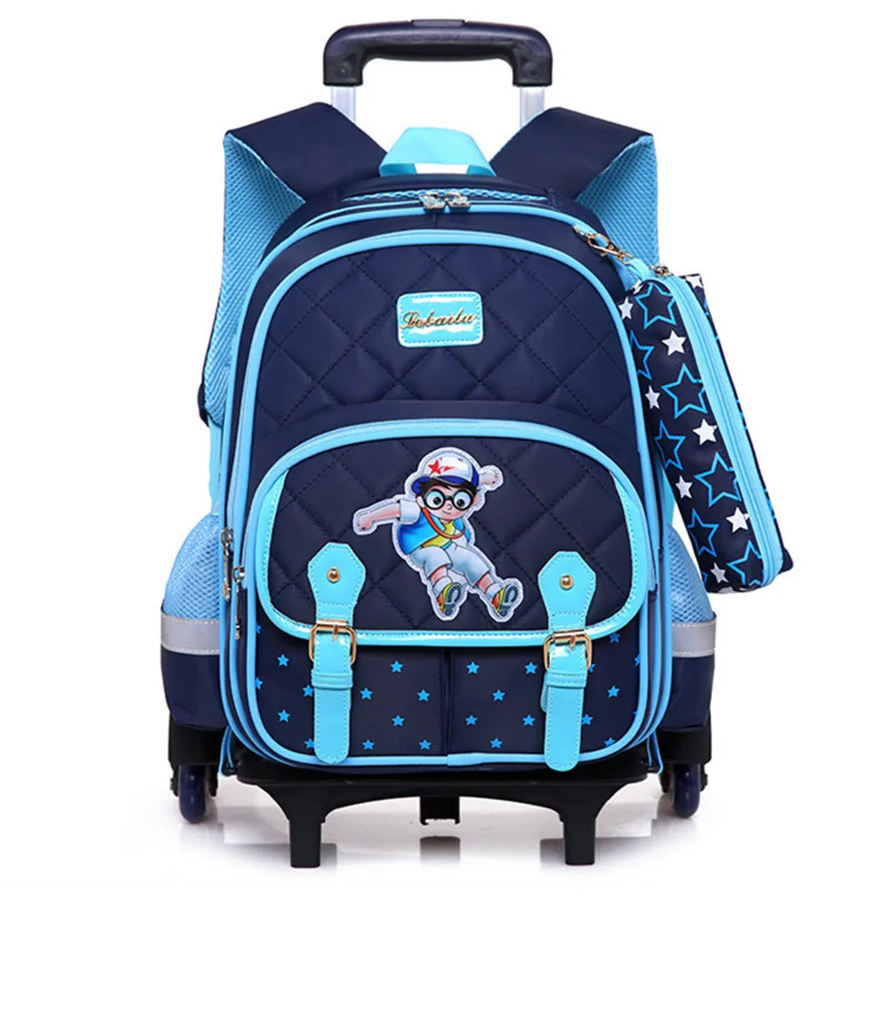 

Hot Sales Removable Children School Bags with 3 Wheels Child Climb Stair Trolley Backpack Kids Wheeled Bags Boys Girls Bookbag