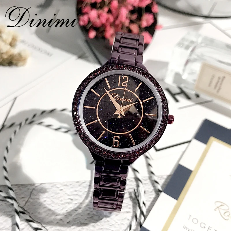 

Dimini Fashion Luxury Women Watches Lady Watch Quartz Wrist Watch Diamond Shinning Gold Ladies Watches Dropshipping Gift Present