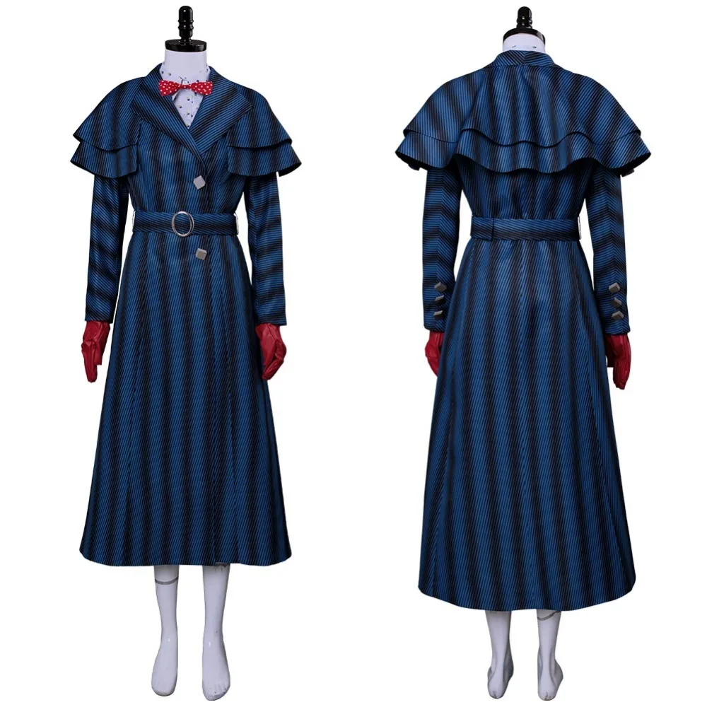 Мария косплей Poppins возврат костюм Мэри для детей платье девочек взрослых женский
