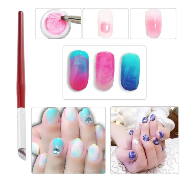 Juego de pinceles para manicura, accesorios de bricolaje, bolígrafo degradado de pigmento Juego de pinceles para manicura, accesorios de bricolaje, bolígrafo degradado de pigmento