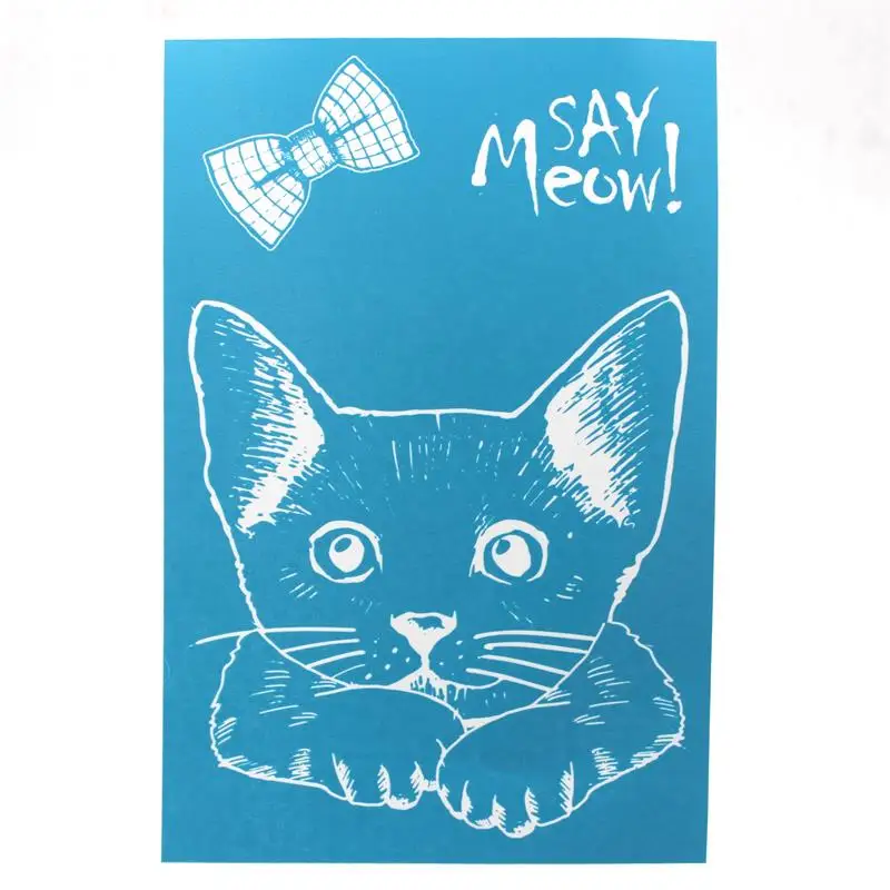 Lovely Cat Self Adhesive Silk Screen Printing Art Mesh Designs for DIY