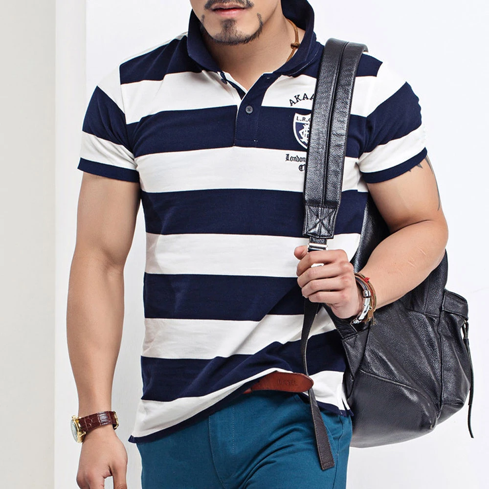 

Men 2019 Summer Luxury 100% Cotton Polo Shirts Men Soft Breathable Brand New Fashion Ralphmen Camisa Casual Striped Polo Men