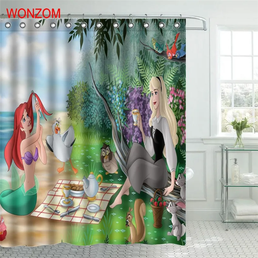 WONZOM Мэрилин Монро полиэстер ткань Русалка занавеска для душа Ванная комната Декор водонепроницаемый Cortina De Bano с 12 крючками подарок
