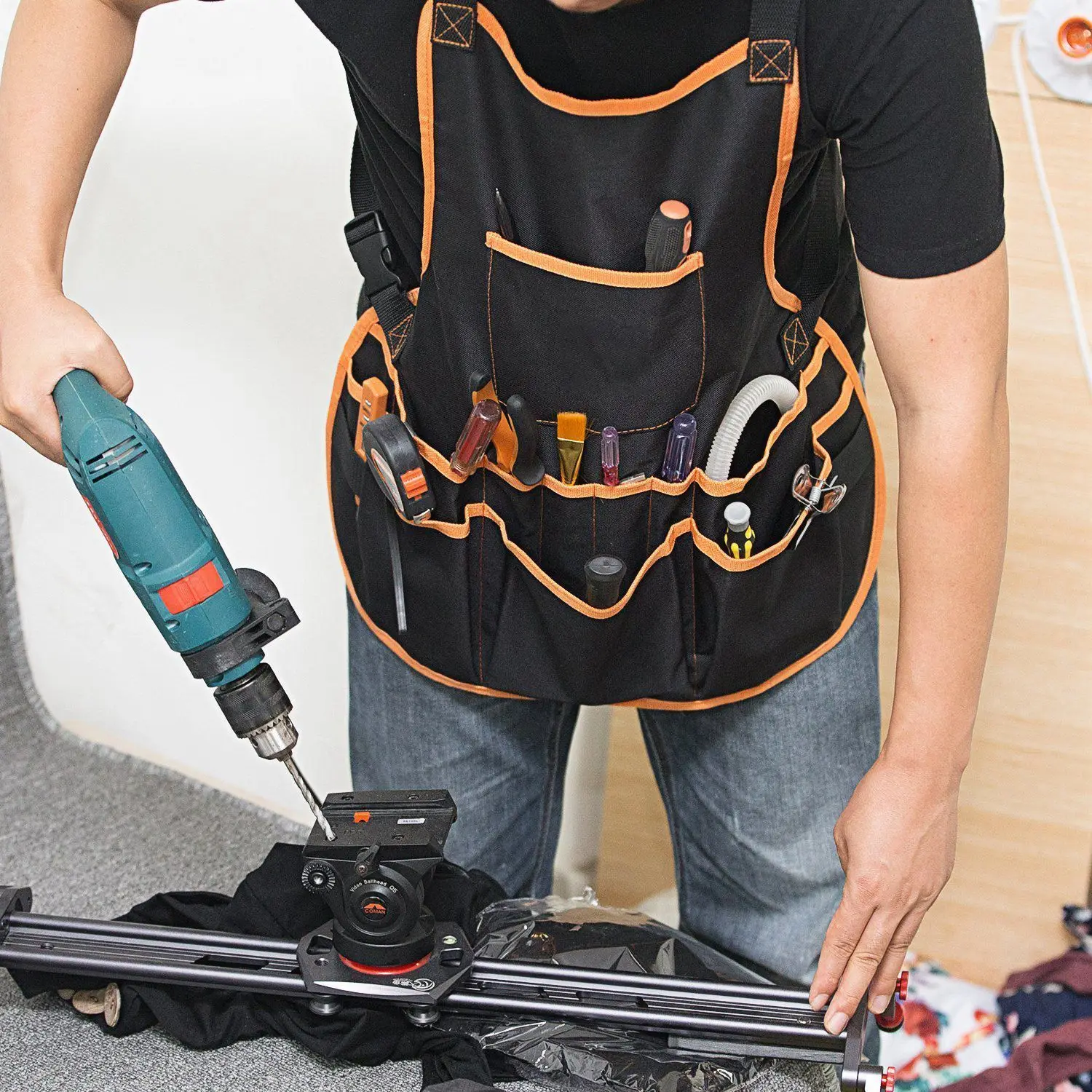 HOT SALE Work Apron tool 16 Tool Pockets tool belt Adjustable vest Tool Apron for mans work apron and women work apron with wa