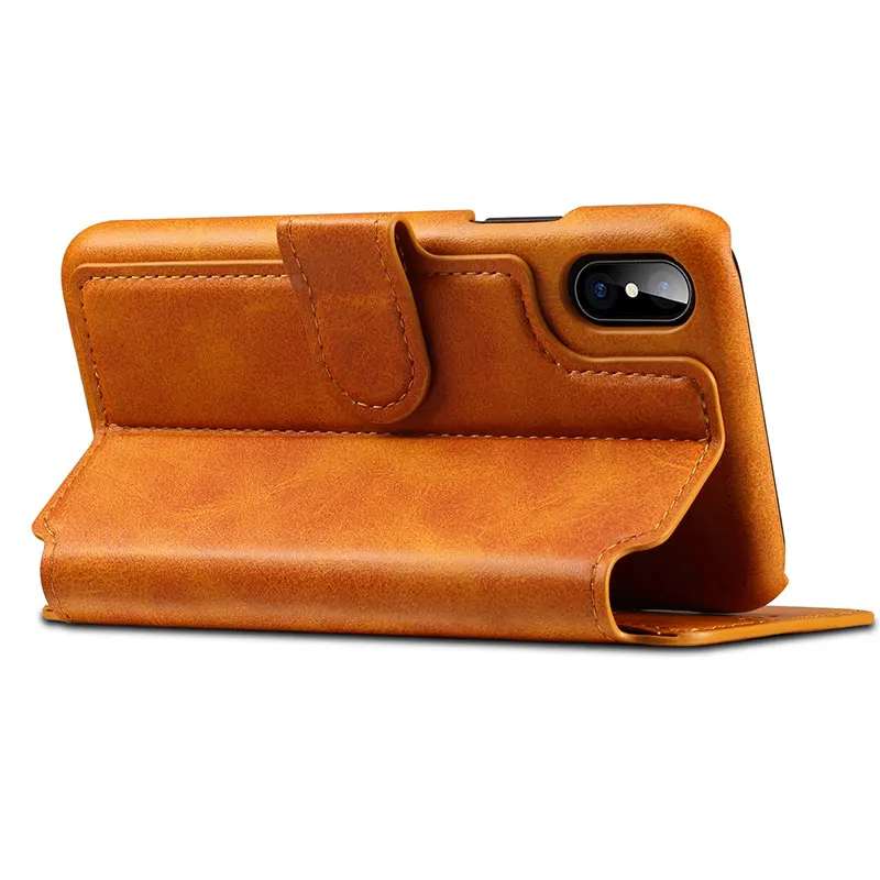 Чехол бумажник из натуральной телячьей кожи для Apple Iphone X XS 7 8 6S Plus|case for iphone|wallet