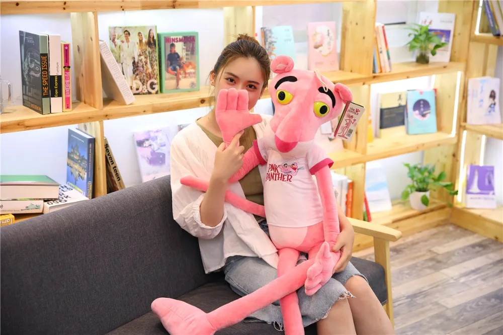 1 шт., 55 см, очень милая розовая футболка с пантерой, плюшевая игрушка, кукла в виде животного, подарок на день рождения для детей, подарок для любви