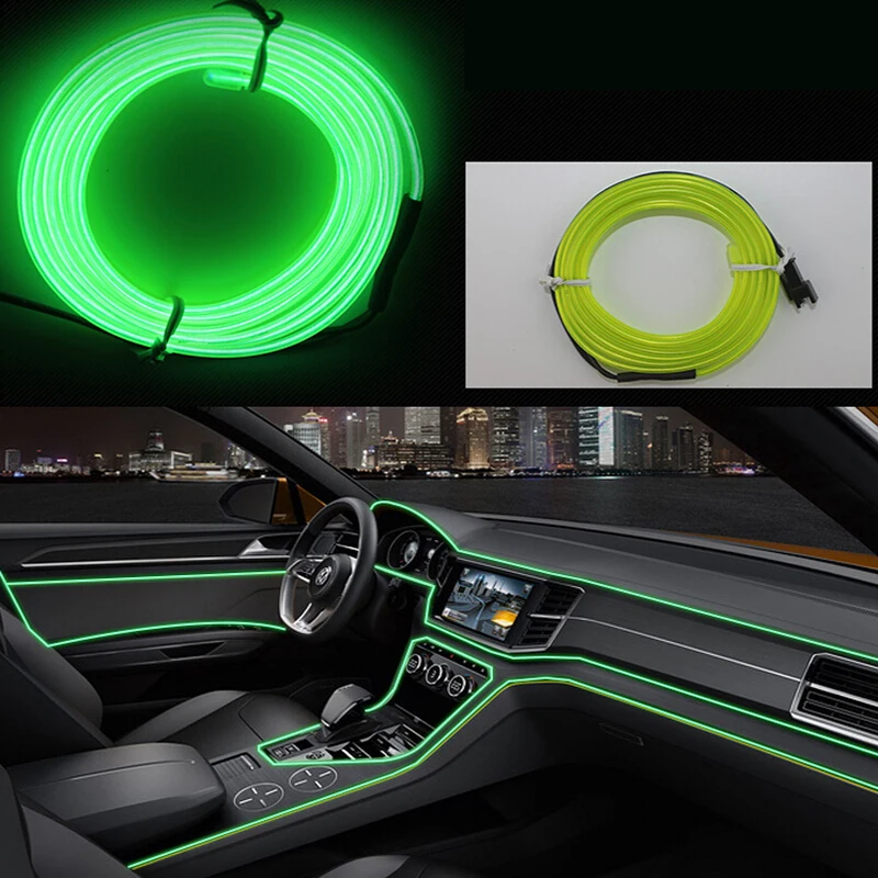 Окружающая лампа RGB, Автомобильный светодиодный неоновый холодный светильник, автомобильный интерьерный атмосферный светильник, ремонт, декоративные полоски, светящийся usb/сигарный светильник er/Driver