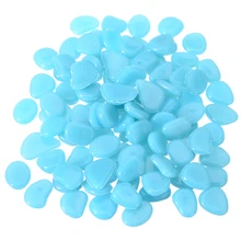 100 шт синий цвет светящийся искусственный камень аквариумный аквариум бонсай галька для ландшафтного дизайна садовый декор