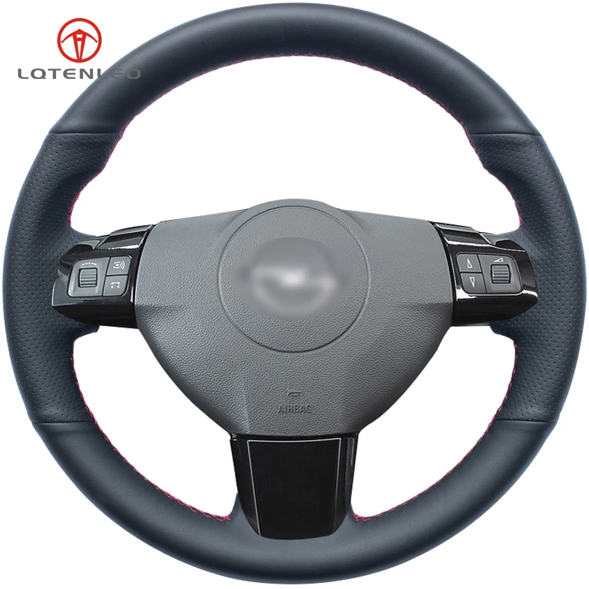 

LQTENLEO Black Artificial Leather DIY Car Steering Wheel Cover for Opel Astra 2005-2010 Zaflra 2005-2010 Vectra Vauxhall Astra