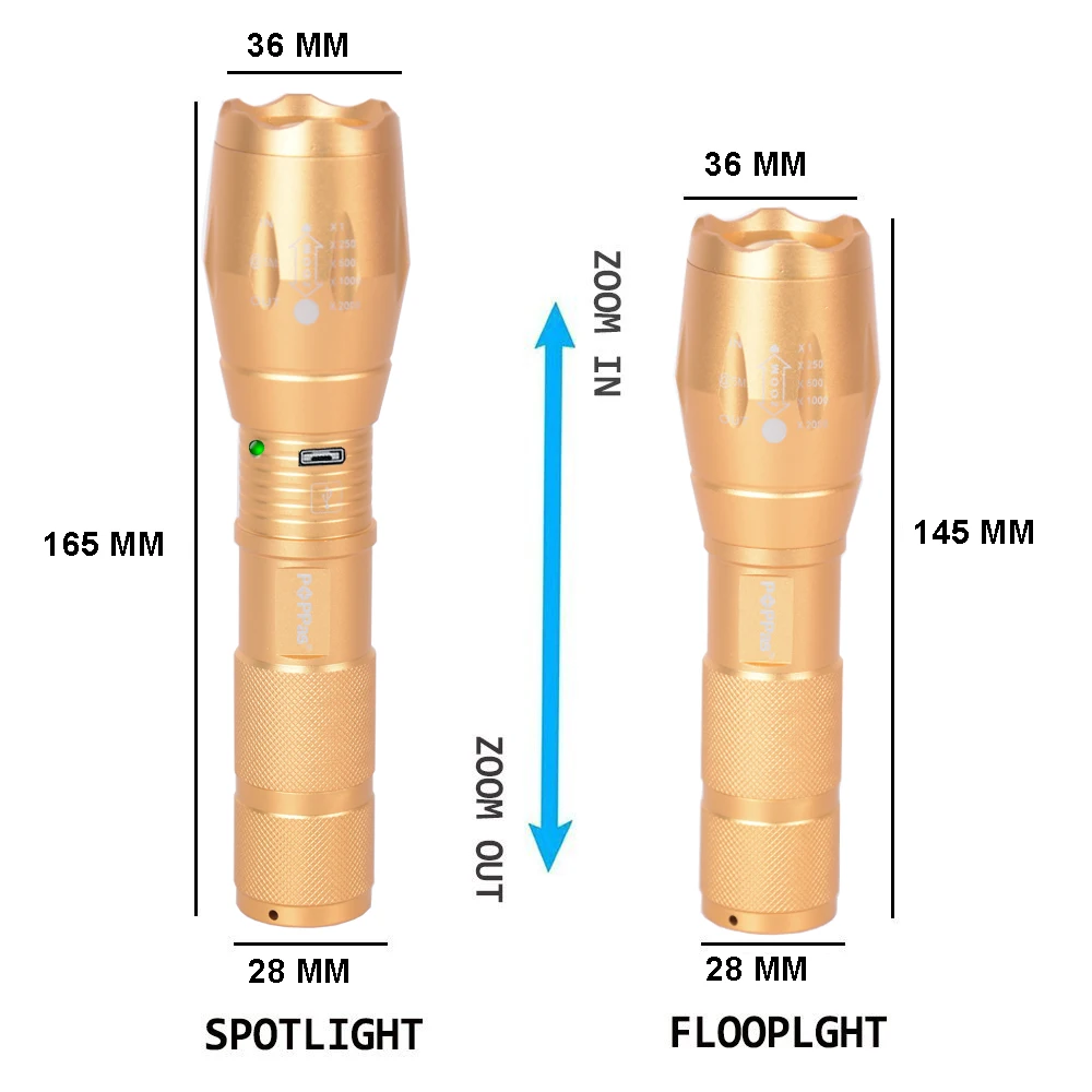 POPPAS золото светодио дный фары и фонарь 10000LM CREE 3T6 L2 чипов фар Перезаряжаемые
