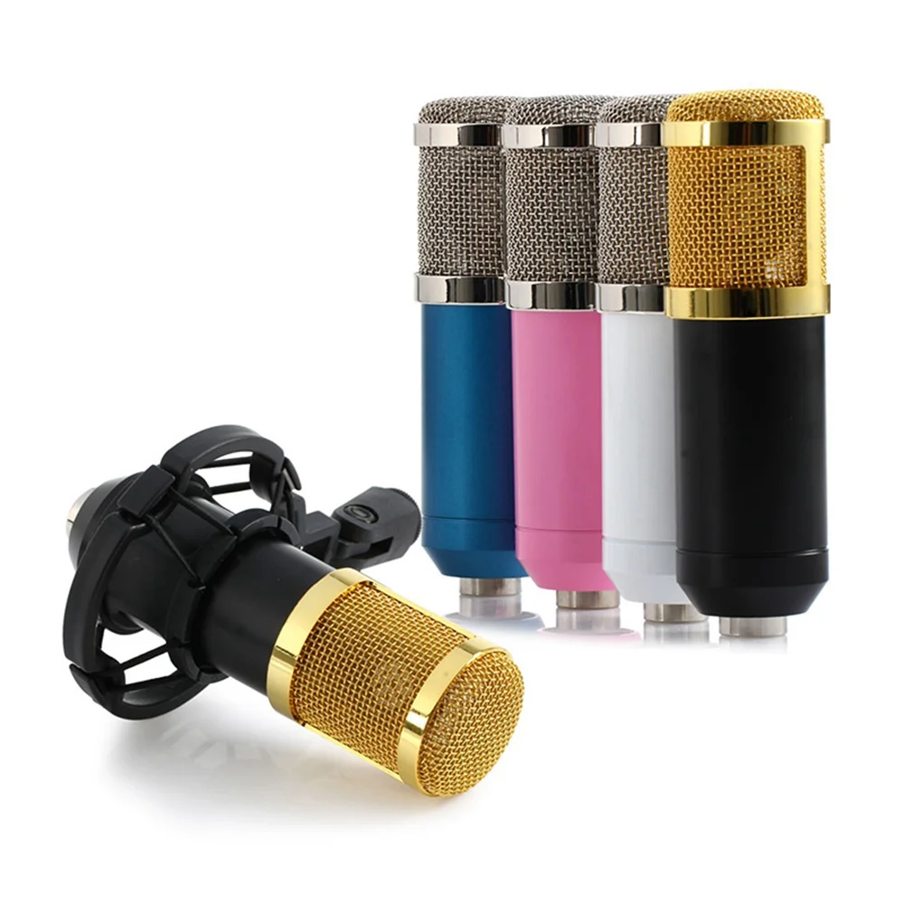 

BM 800 Computer Microphone 3.5mm Wired Condenser Sound Microphone With Shock Mount For Recording Braodcasting Singing