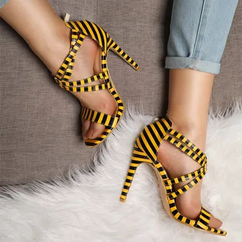 

Mstacchi Fashion Women Sandals Summer Shoes High Heels Open Toe Shoes Woman Thin High Heel Plus Size Sandals Female Zebra Shoes