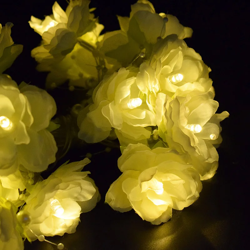 2.2 Meter 20 LED Rose Light String Indoor Outdoor Bright Warm Flower Lamp ALI88 | Освещение