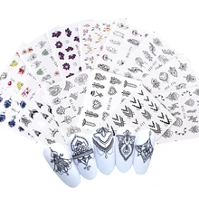 13 шт черный набор наклеек для ногтей переводные наклейки для дизайна ногтей слайдеры Ловец снов дизайны маникюрные украшения TRSTZ766-778