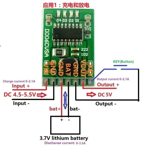 5 В/2.1a зарядки/разрядки/повышения модуль, 3.7 В, 4.2 В литиевых Батарея, мобильный Питание, доска