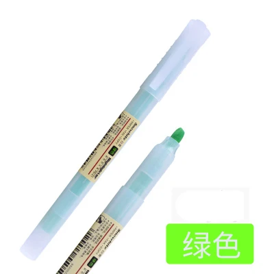 1pc soft pastel ended highlighter pen Fluorescent pen Marker pen Mild liner DIY School supplies Office Stationery kawaii - Цвет: green