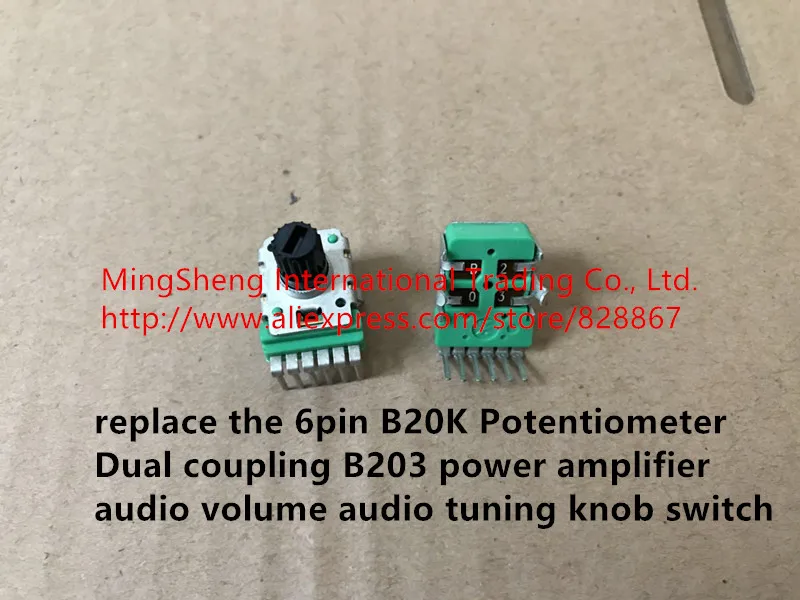 Original new 100% replace the 6pin B20K Potentiometer Dual coupling B203 power amplifier audio volume tuning knob switch | Обустройство