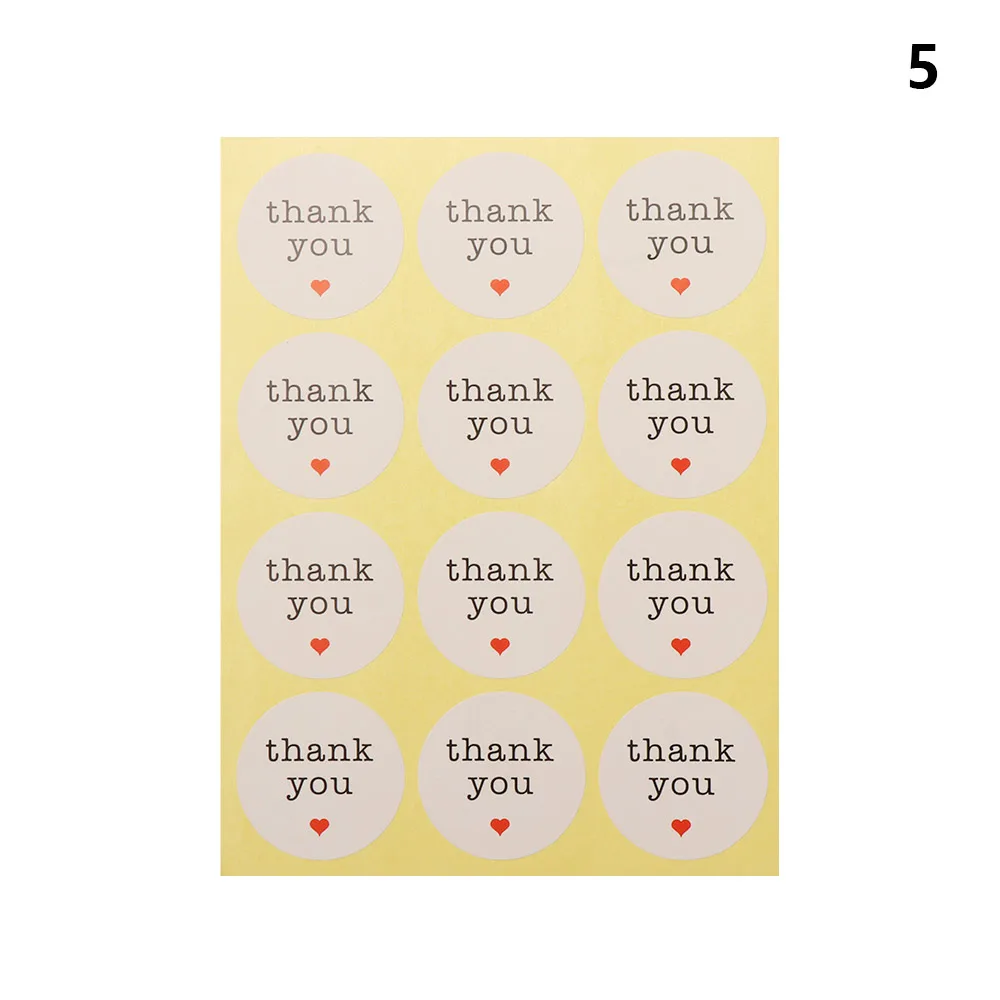 120 шт спасибо посылка запечатывание Этикеток Тег крафт-наклейки ручной работы коробка карты бумажные свадебные/вечерние/день рождения принадлежности - Цвет: 5
