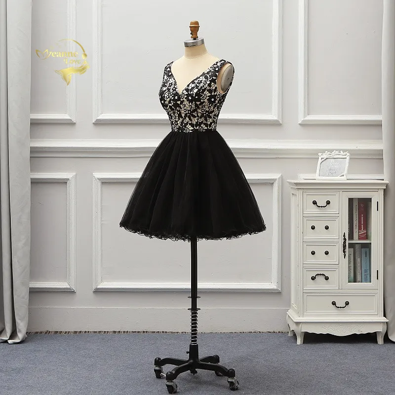 Короткие черные кружевные коктейльные платья Vestido De Noiva Бальное мини платье для