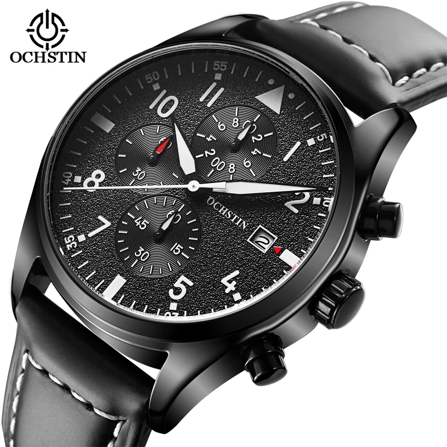 Prix pour De luxe Hommes de Quartz Montre-Bracelet Chronographe Lumineux 6 Mains Travail Mode En Cuir Étanche Montres de Sport relogio masculino Prix pour De luxe Hommes de Quartz Montre-Bracelet Chronographe Lumineux 6 Mains Travail Mode En Cuir Étanche Montres de Sport relogio masculino