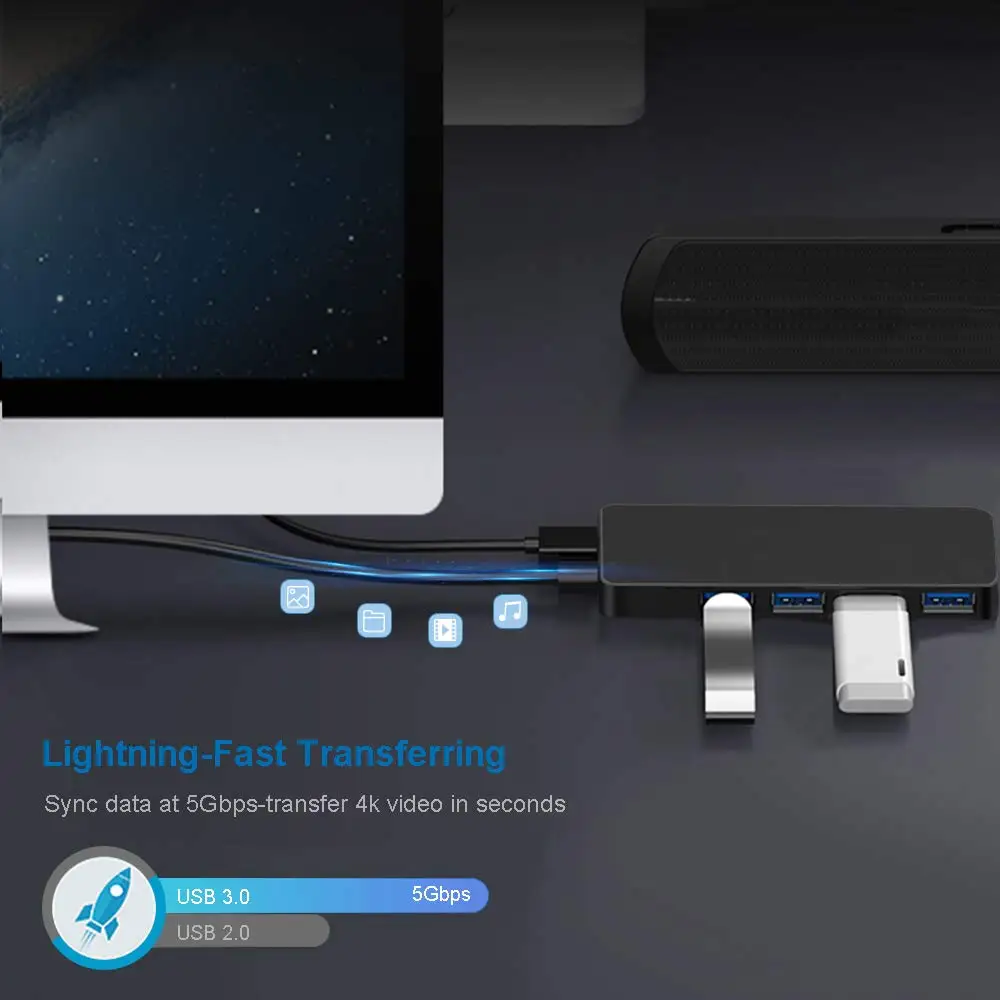 Onvian USB HUB 3 0 светодиодный usb разветвитель 4 порта микро концентратор с несколькими