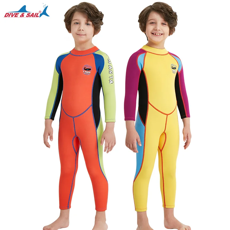 

2.5mm Neoprene Kids Wetsuit Dive Wet Suit Child Swimwear One-piece Long Sleeve Sunscreen Warm kids wetsuits boys