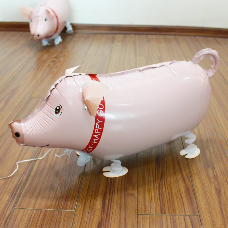

1pcs pink pig Walking Animals balloon inflatable Air balloon Foil decorated children's birthday party supplies favors Pet globos